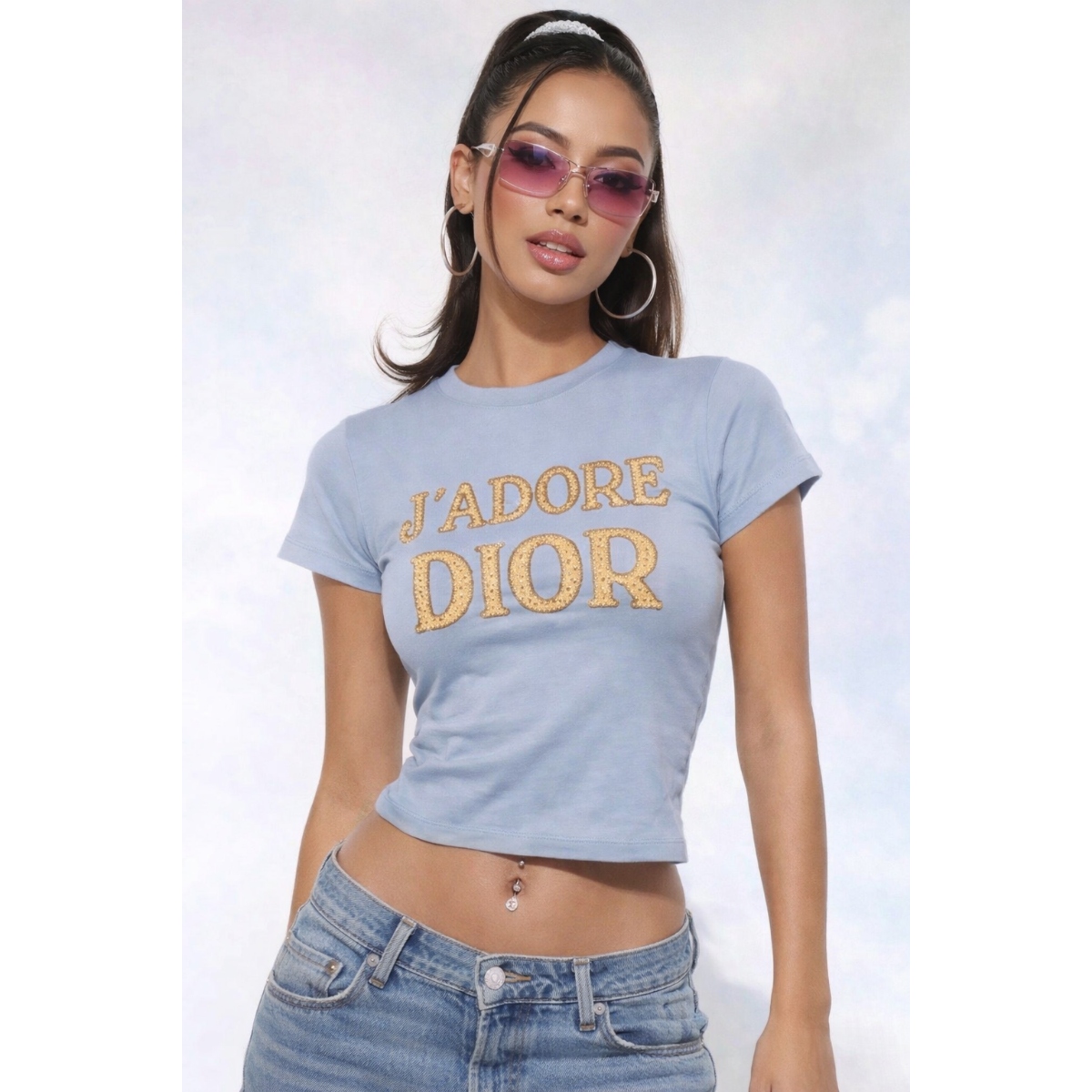 Dior 2003 J'adore Dior Vintage T-Shirt Patch Blue Logo | eBay